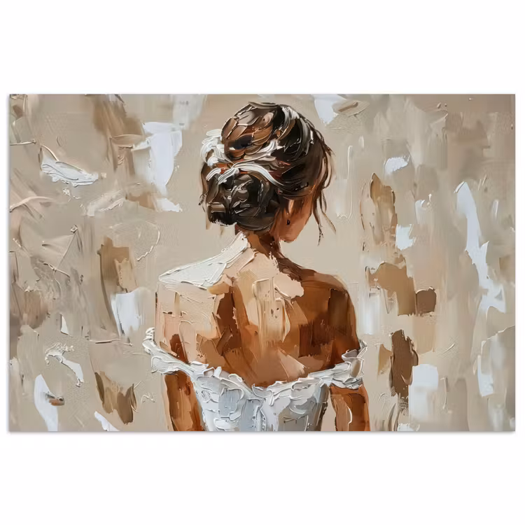 Affiche - Femme - Peinture - Abstrait - Beige - Moderne — 1