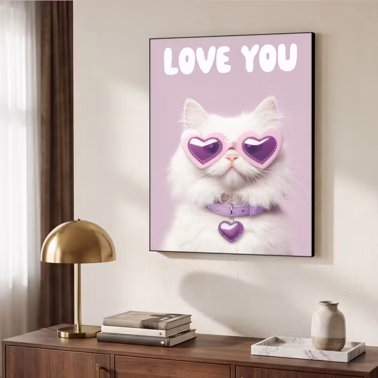 Art Frame - Chat - Amour - Violet - Valentin — 4