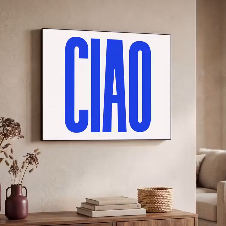 Art Frame - Ciao - Lettres capitales - Bleu - Minimaliste — 4
