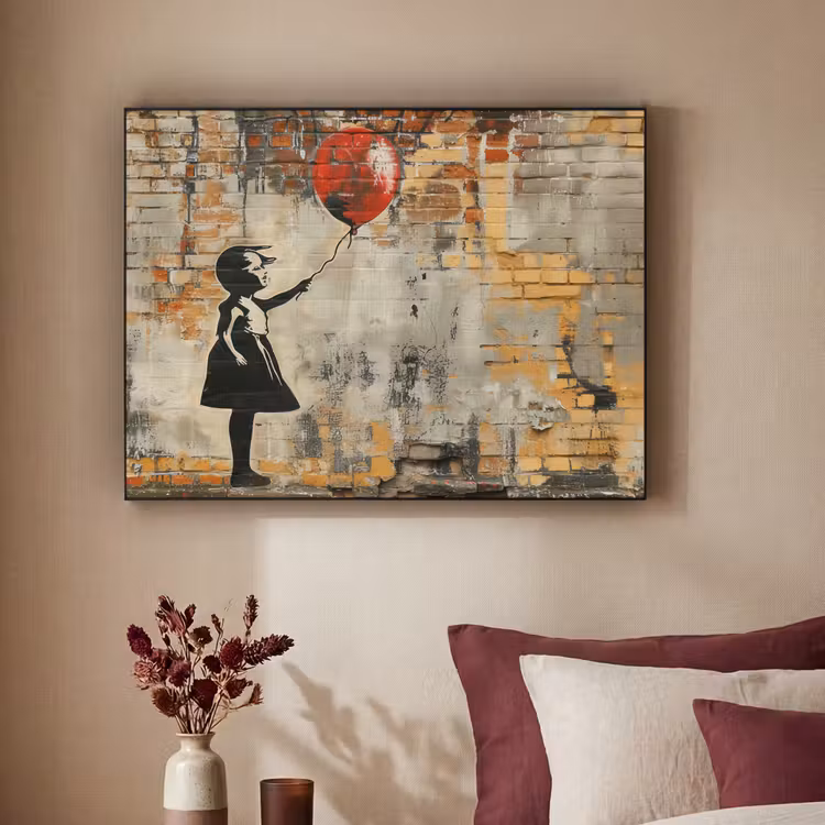Art Frame - Graffiti - Style Banksy - Fille avec ballon — 2