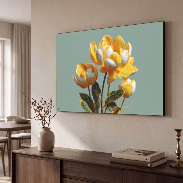 Art Frame - Fleurs - Jaune - Feuilles - Structure — 4