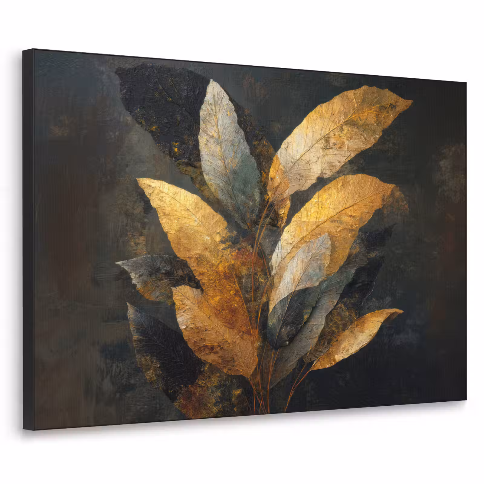 Art Frame - Composition de feuilles d'or - Luxe botanique — 1