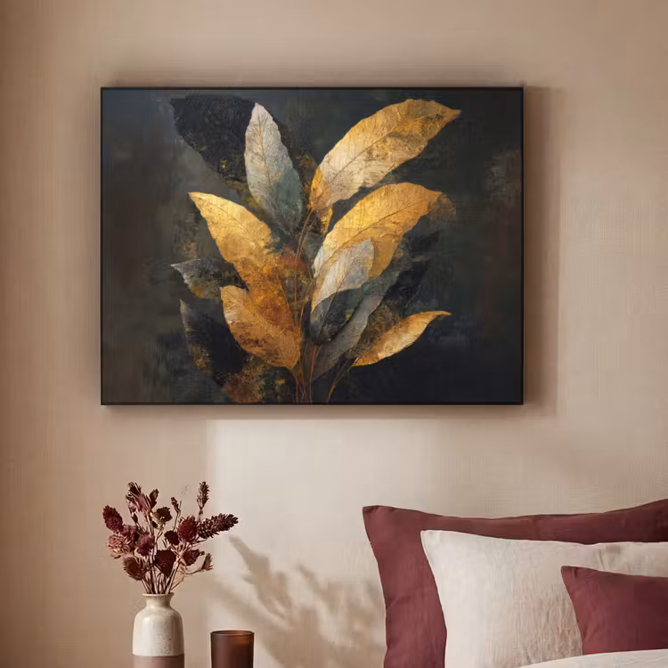 Art Frame - Composition de feuilles d'or - Luxe botanique — 2