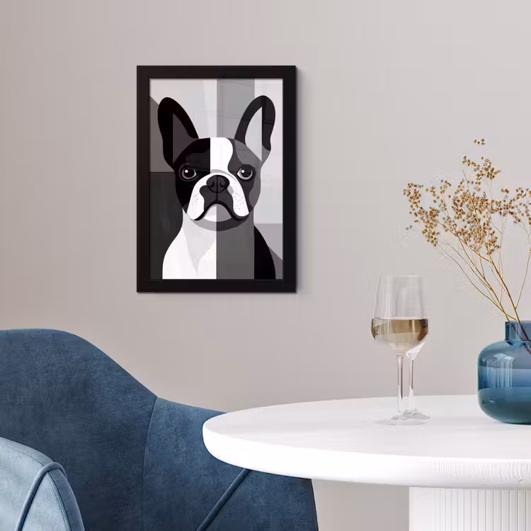 Poster avec cadre - Bulldog - Noir - Abstrait - Avions — 2