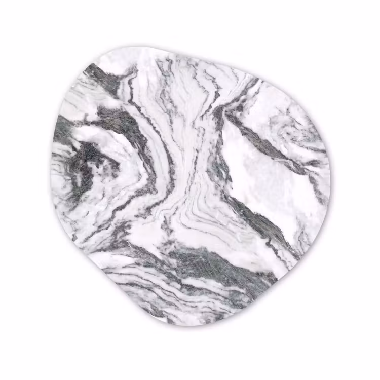 Forme organique - Forex - Blanc - Marbre - Ondulé - Graphite — 1
