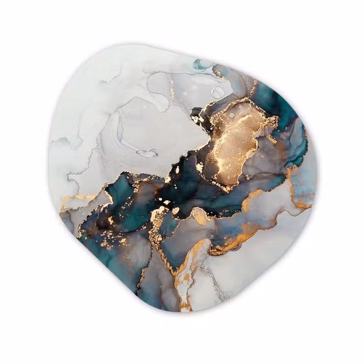 Forme organique - Forex - Bleu - Marbre - Or — 1
