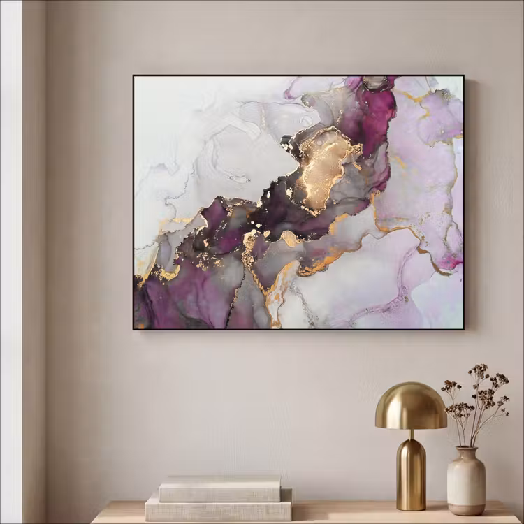 Art Frame - Marbre - Abstrait - Or - Violet — 3
