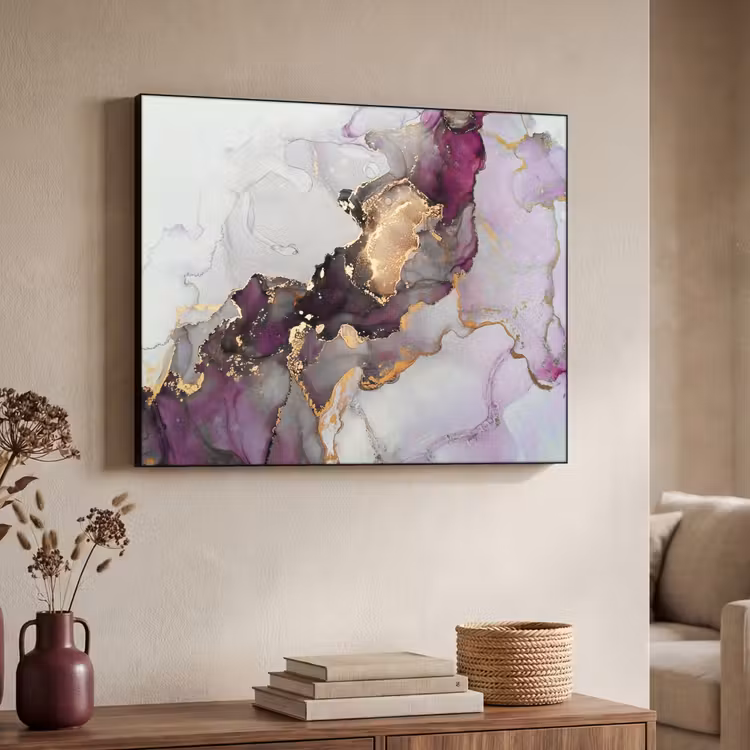 Art Frame - Marbre - Abstrait - Or - Violet — 4