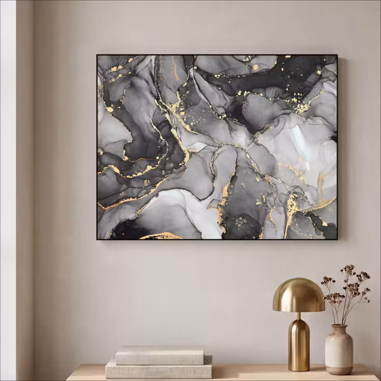 Art Frame - Marbre - Noir - Or - Gris — 3