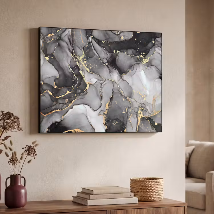 Art Frame - Marbre - Noir - Or - Gris — 4