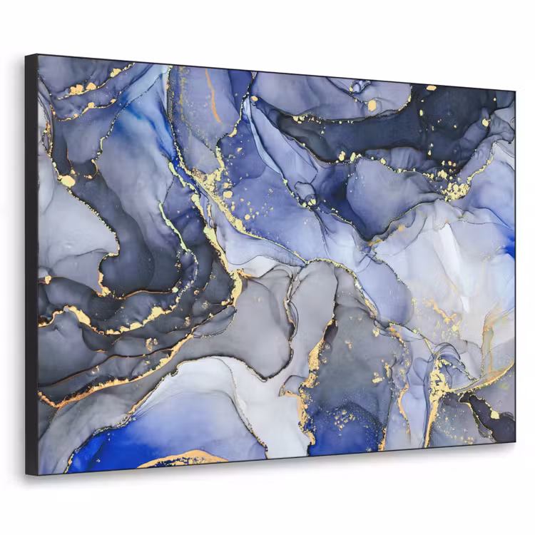 Art Frame - Marbre - Or - Abstrait - Bleu — 1