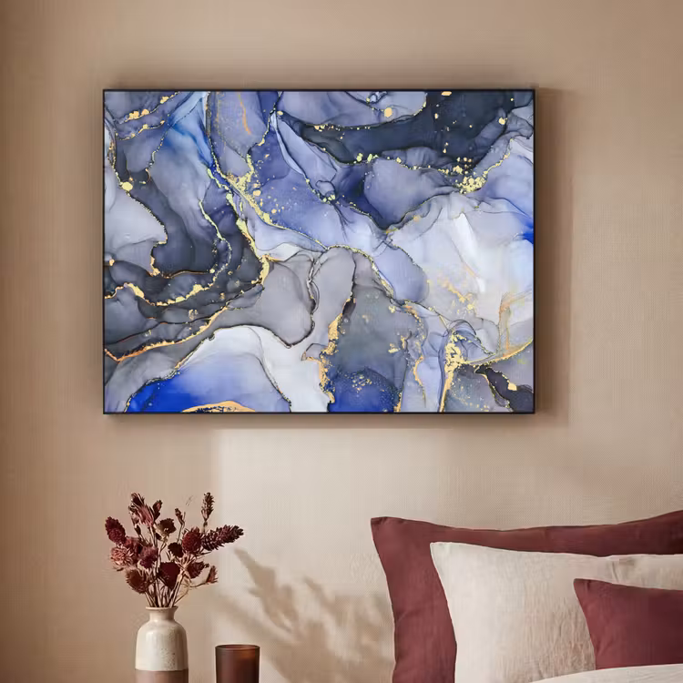 Art Frame - Marbre - Or - Abstrait - Bleu — 2