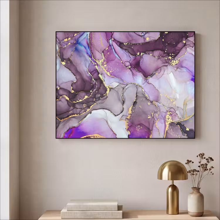 Art Frame - Marbre - Rose - Violet - Or — 3