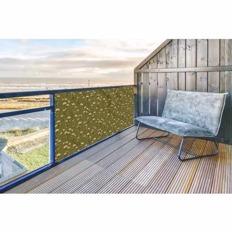 Brise-vue balcon - Rustique - Fleurs - Vert — 3