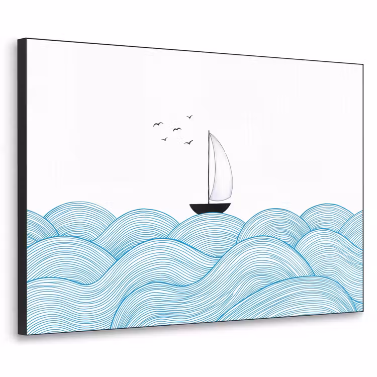 Art Frame - Voilier - Vagues - Mer - Illustration - Bleu — 1