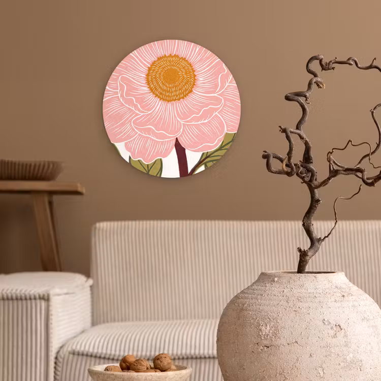 Cercle mural - Plexiglas - Fleurs - Rose - Illustration — 2