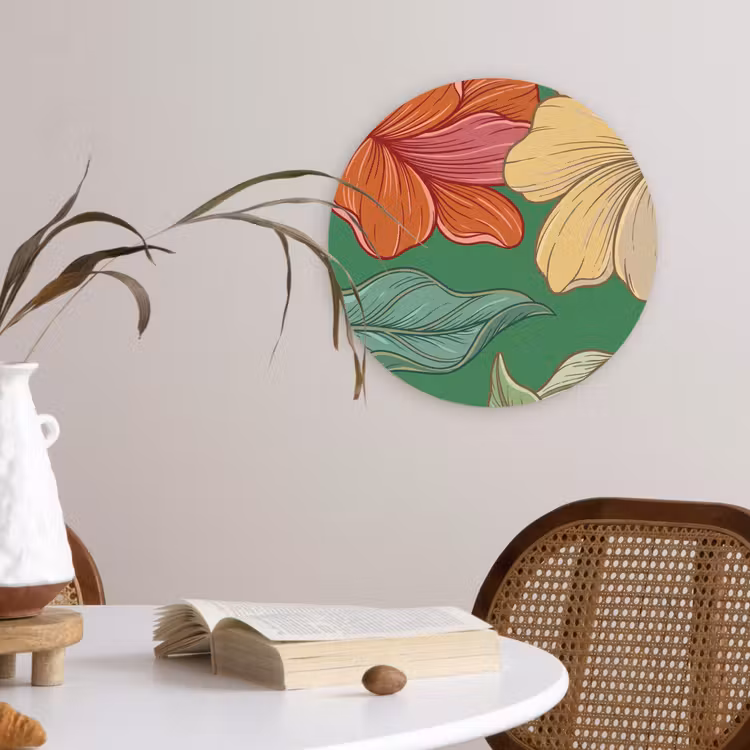 Cercle mural - Plexiglas - Fleurs - Végétation - Illustration — 4