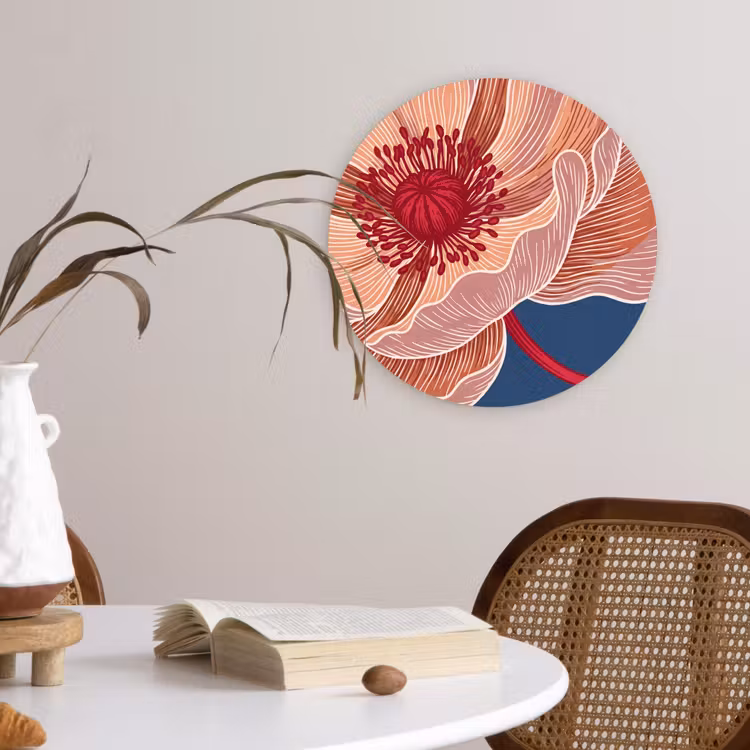 Cercle mural - Plexiglas - Fleurs - Moderne - Abstrait — 4