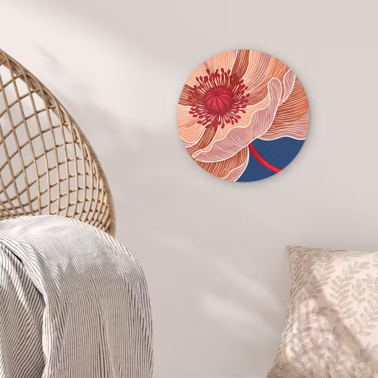 Cercle mural - Plexiglas - Fleurs - Moderne - Abstrait — 5