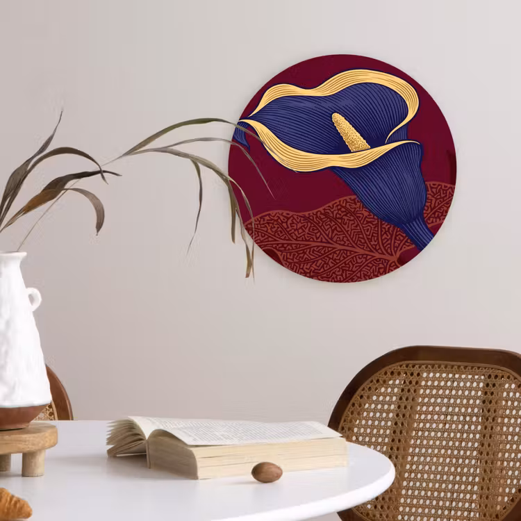 Cercle mural - Plexiglas - Fleurs - Moderne - Violet — 4