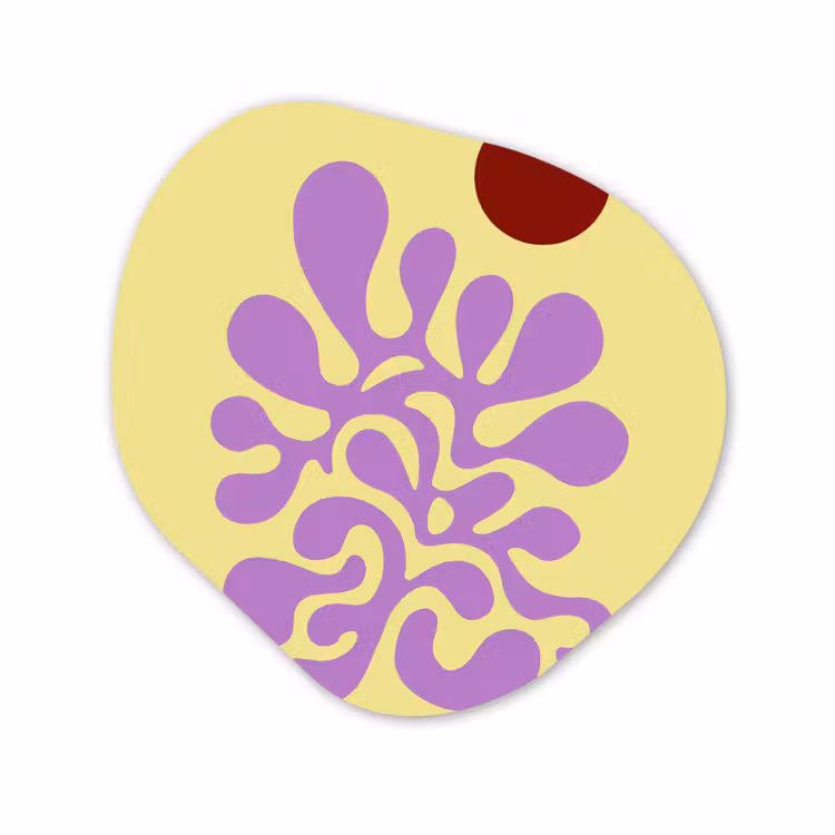 Forme organique - Forex - Corail - Cercle - Abstrait - Jaune — 1