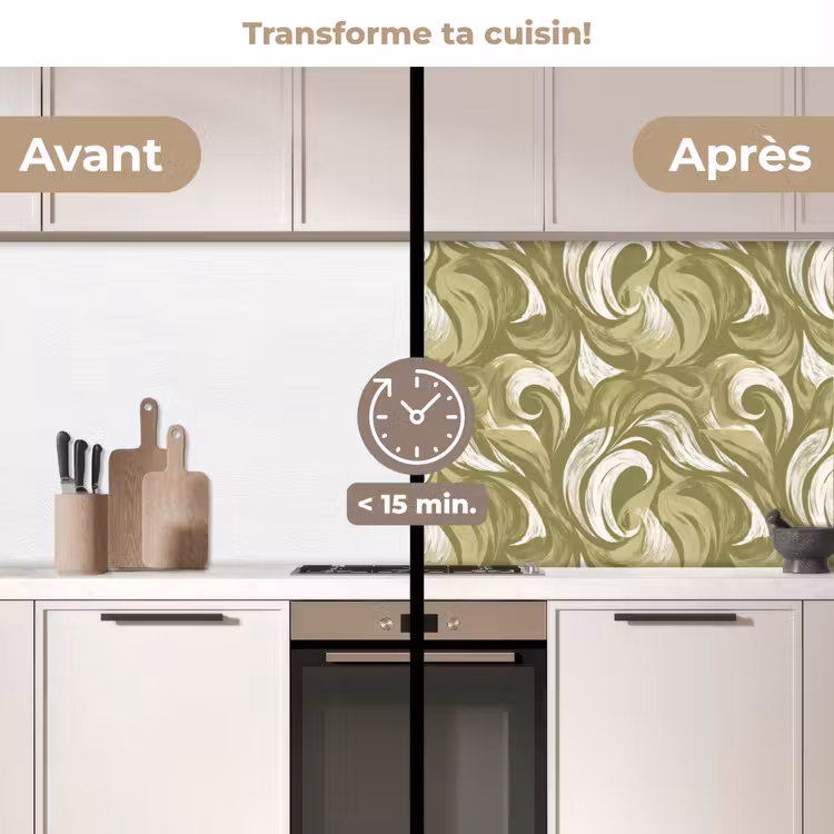 Crédence cuisine - Abstrait - Texture - Vert — 3