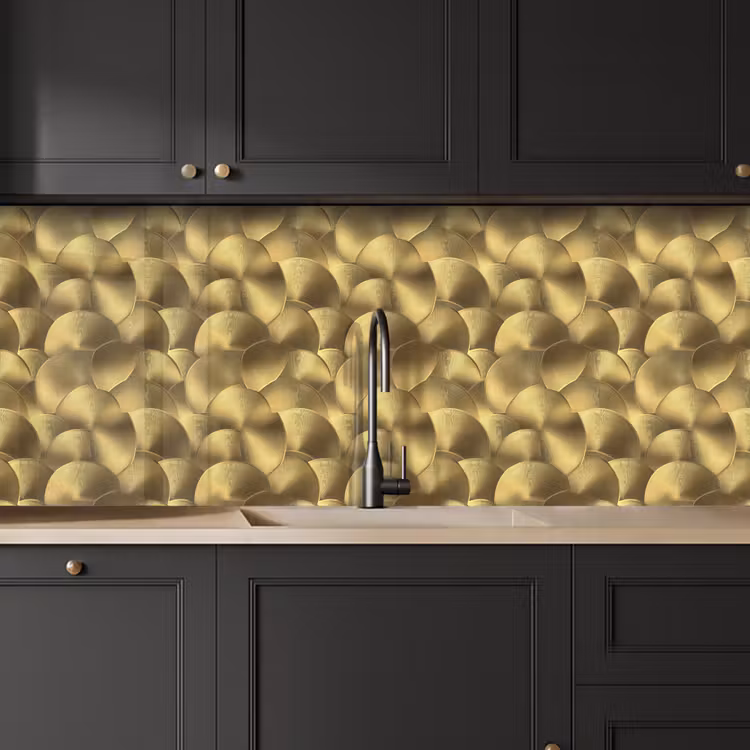 Crédence cuisine - Moderne - Cercle - Or — 5