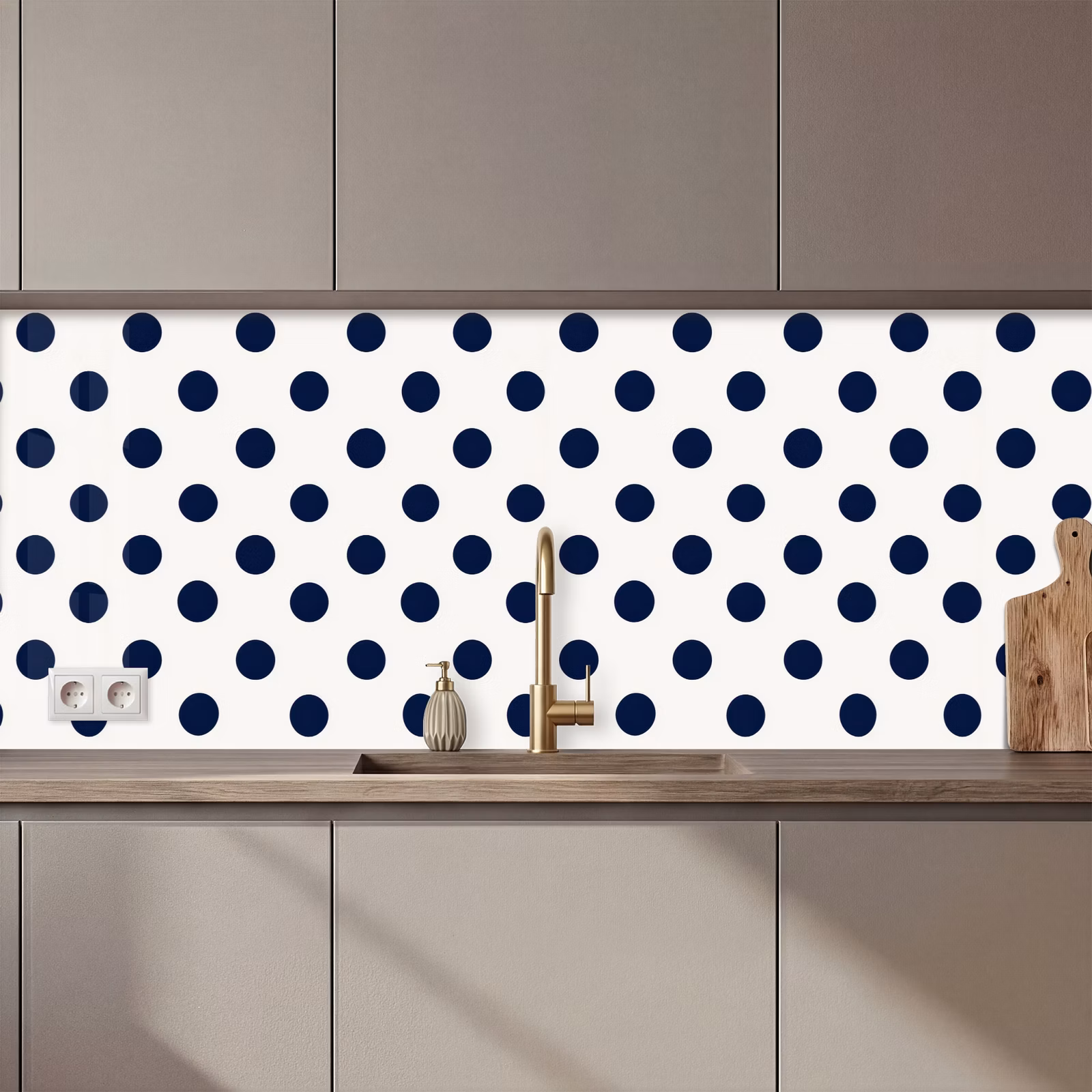 Crédence cuisine - Classique - Points - Bleu — 1