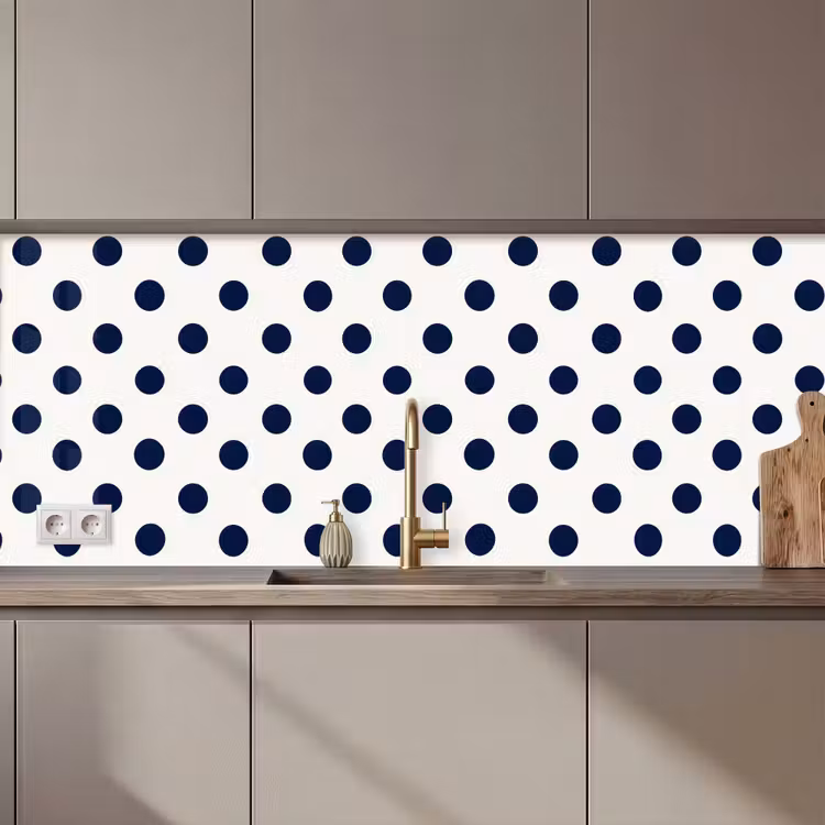Crédence cuisine - Classique - Points - Bleu — 1