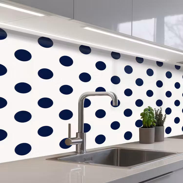 Crédence cuisine - Classique - Points - Bleu — 2
