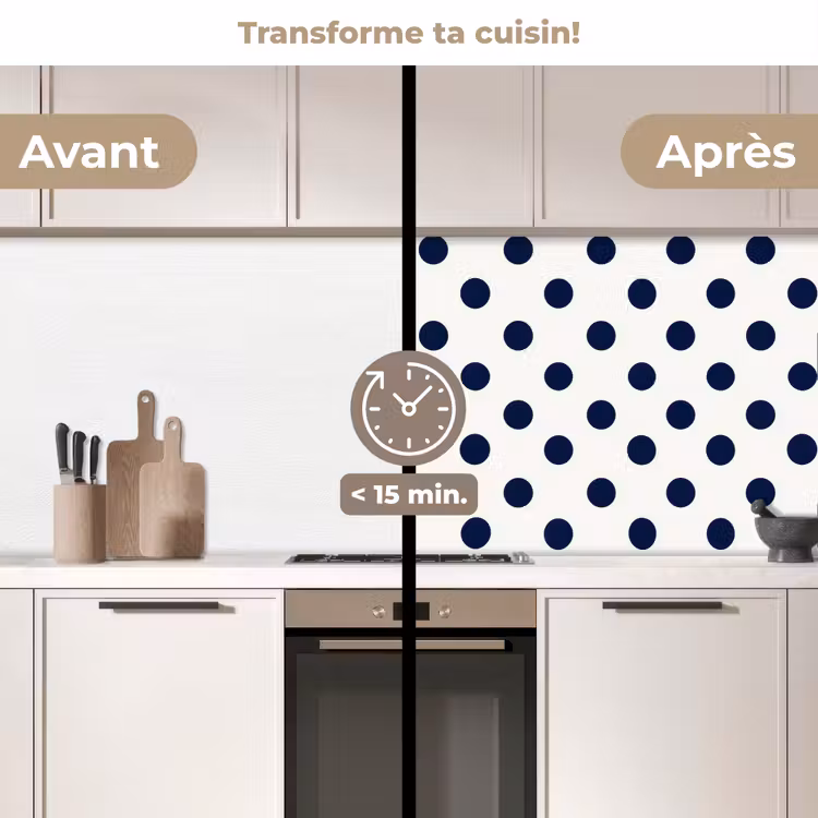 Crédence cuisine - Classique - Points - Bleu — 3