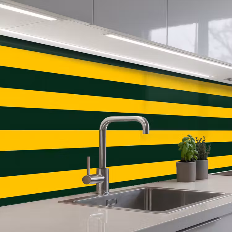 Crédence cuisine - Classique - Rayures - Vert — 2