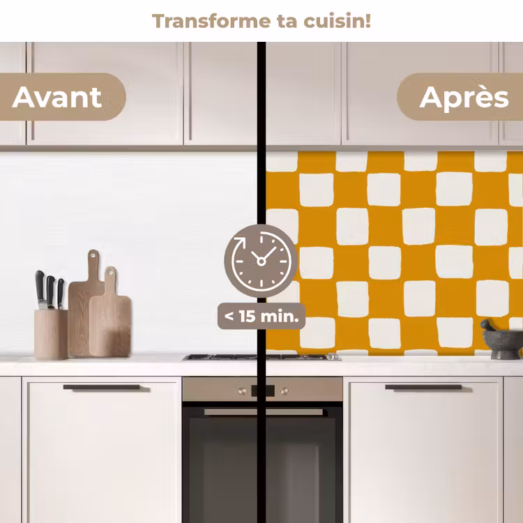 Crédence cuisine - Graphique - Motif - Ocre — 3