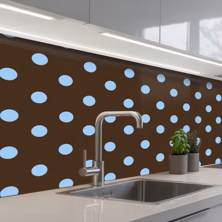 Crédence cuisine - Classique - Points - Marron — 2