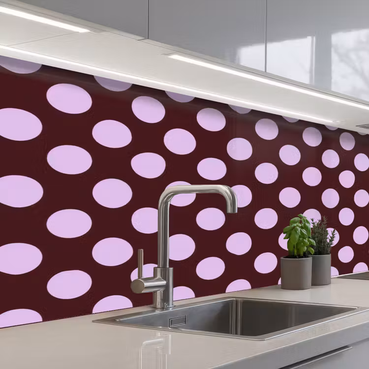 Crédence cuisine - Classique - Points - Violet — 2
