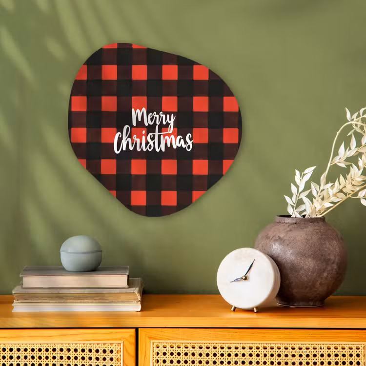 Forme organique - Forex - Damier - Rouge - Texte - Noël — 2