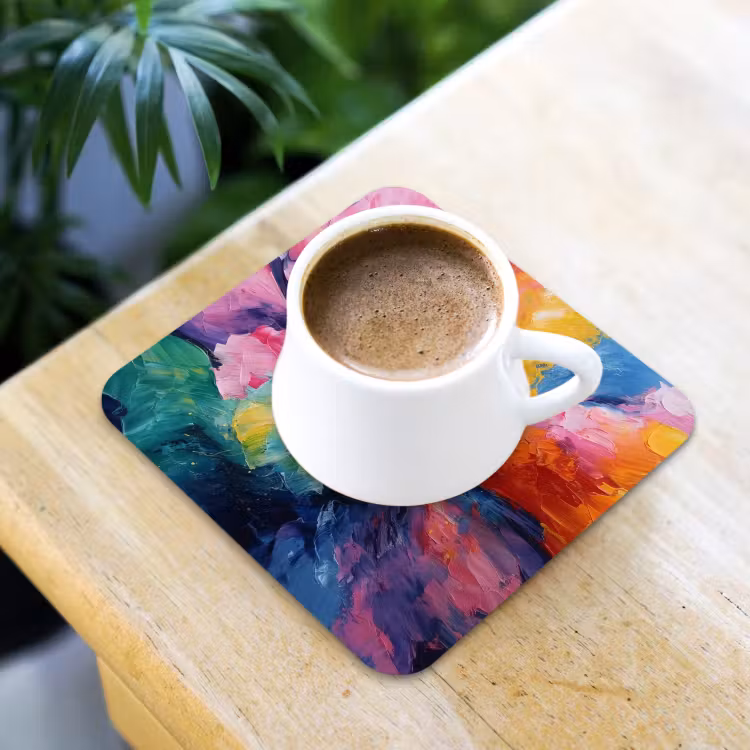 Dessous de verre - Explosion de fleurs - Multicolore - Moving — 3