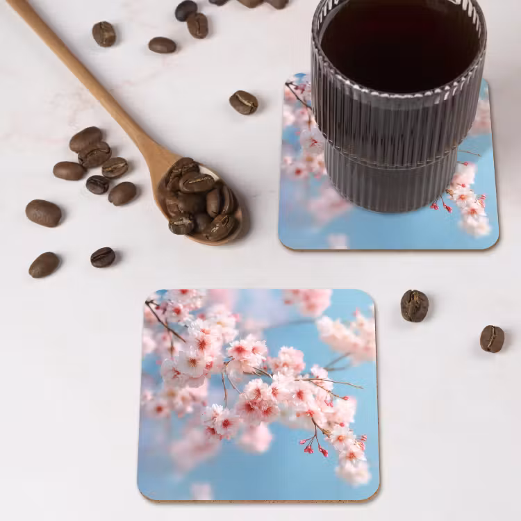 Dessous de verre - Branches - Fleurs - Rose — 4