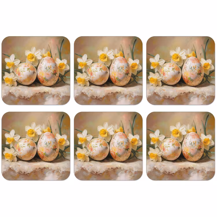 Dessous de verre - Fleurs - Oeufs - Peints — 1