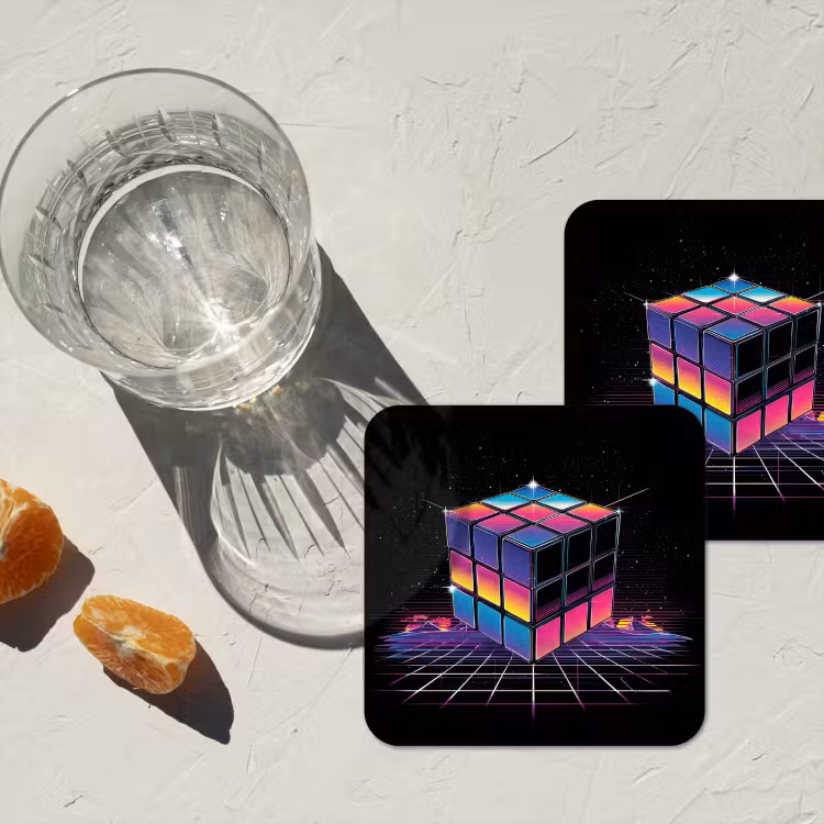 Dessous de verre - Cube - Coloré - Grille — 2