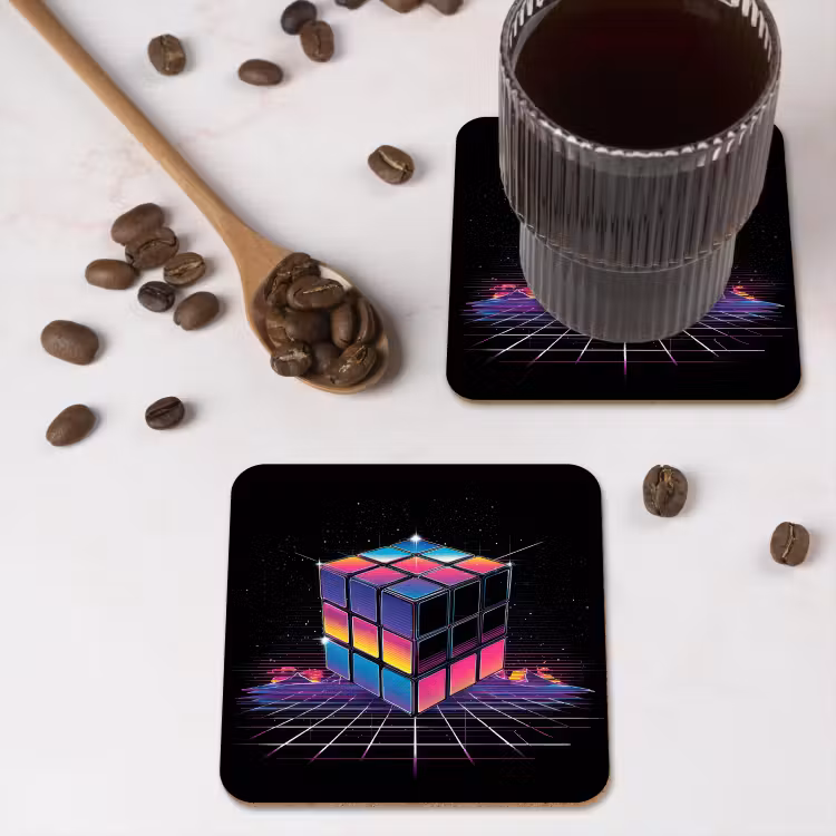 Dessous de verre - Cube - Coloré - Grille — 4