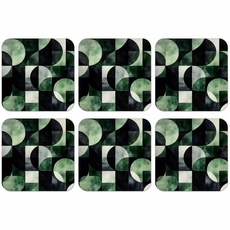 Dessous de verre - Abstrait - Vert - Formes — 1