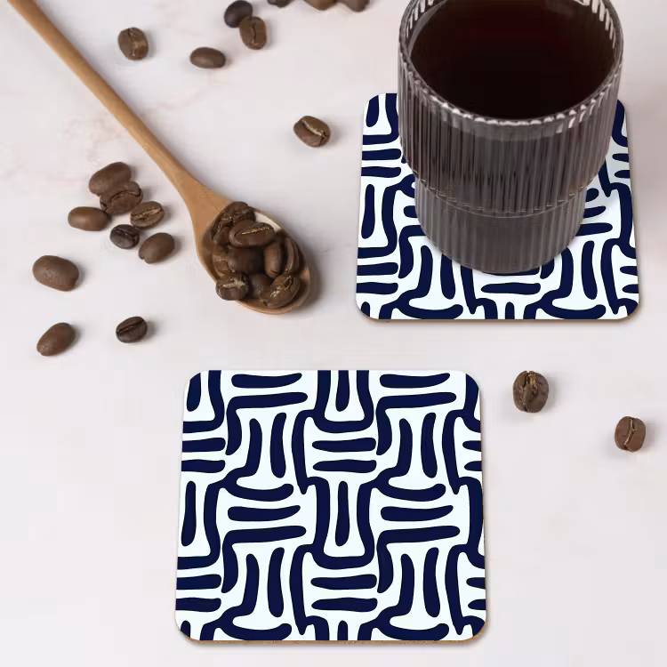 Dessous de verre - Abstrait - Moderne - Bleu — 4