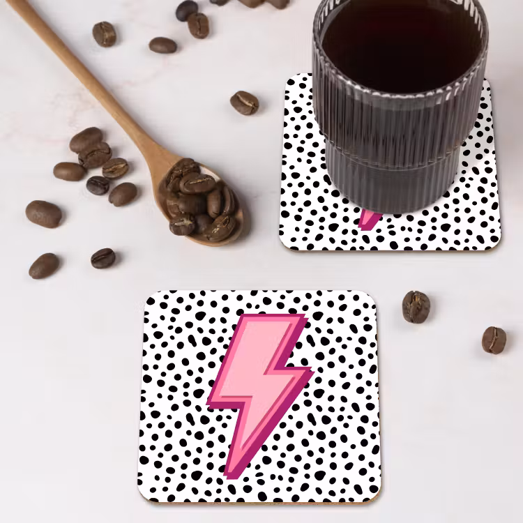 Dessous de verre - Éclair - Rose - Points — 4