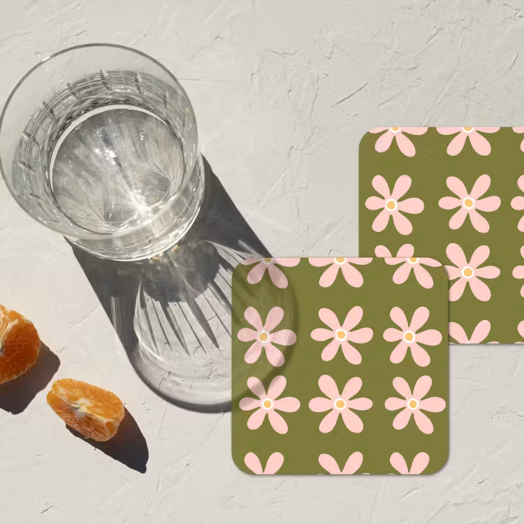 Dessous de verre - Fleur - Moderne - Vert — 2