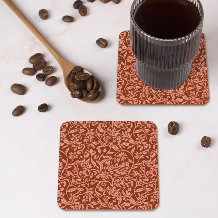 Dessous de verre - Fleurs - Impression - Rose — 4