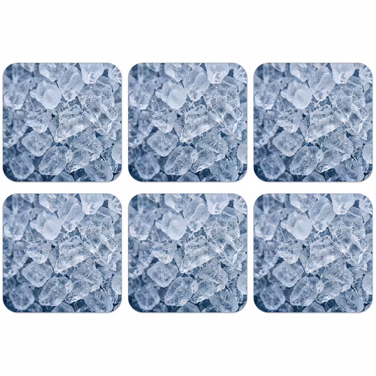 Dessous de verre - Glaçons - Eau - Bleu — 1