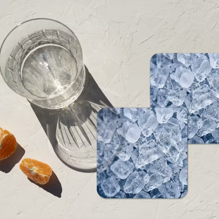 Dessous de verre - Glaçons - Eau - Bleu — 2