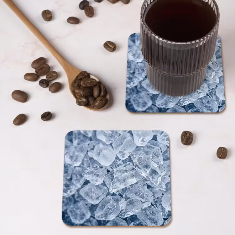 Dessous de verre - Glaçons - Eau - Bleu — 4
