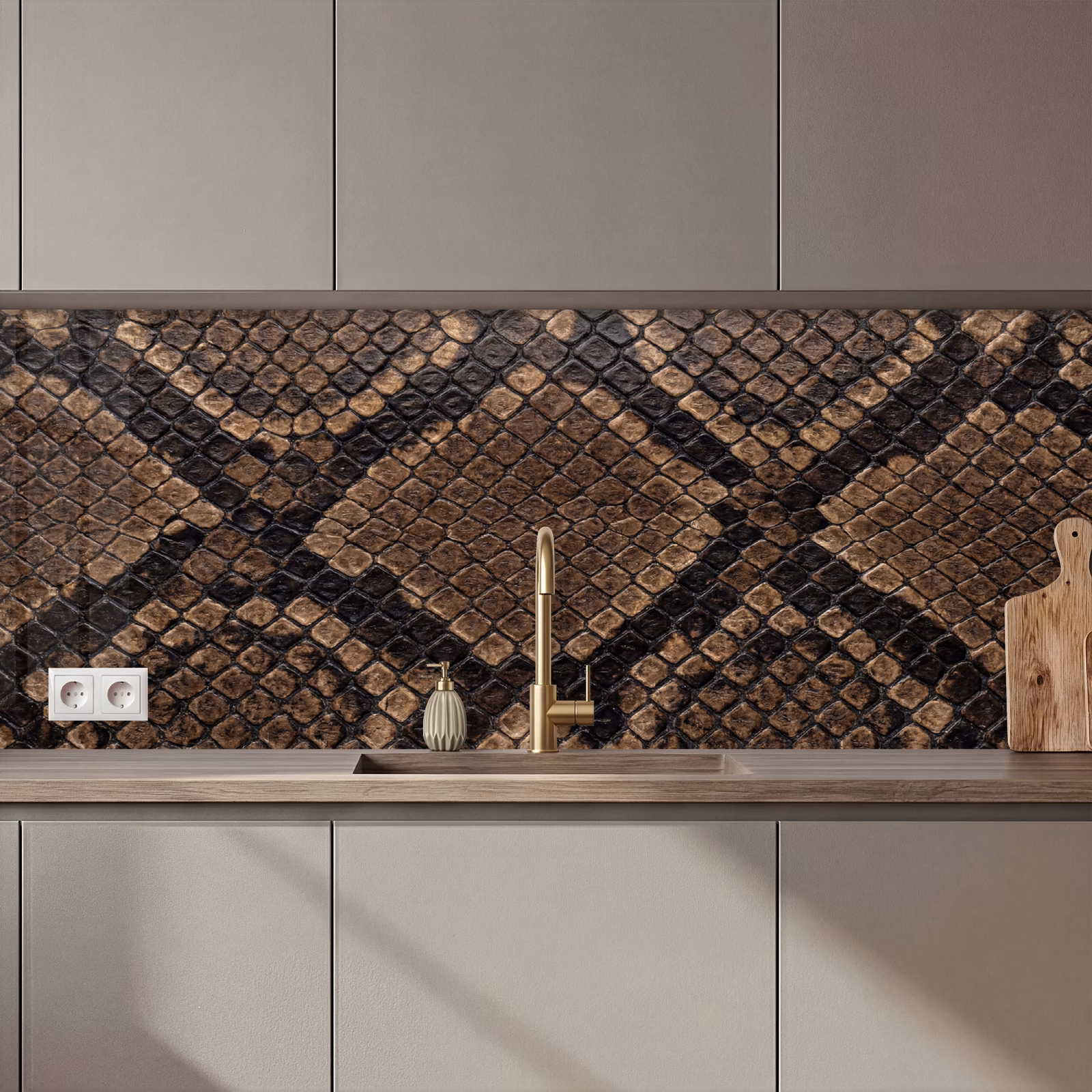 Crédence cuisine - Python - Écailles - Bronze — 1